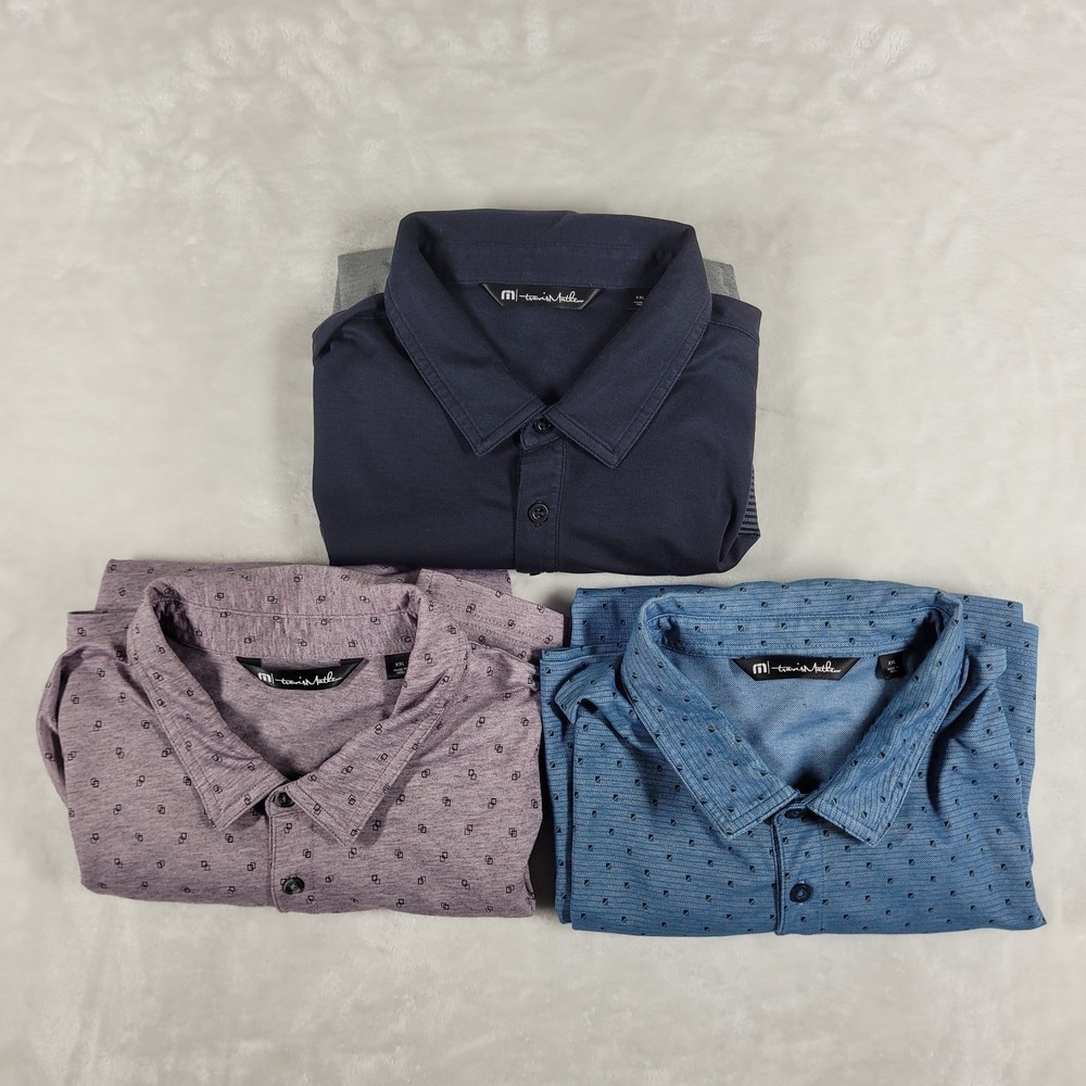 Travis Mathew Short Sleeve‎ Polo Shirts Men's 2XL Cotton Blend Golf LOT OF 3